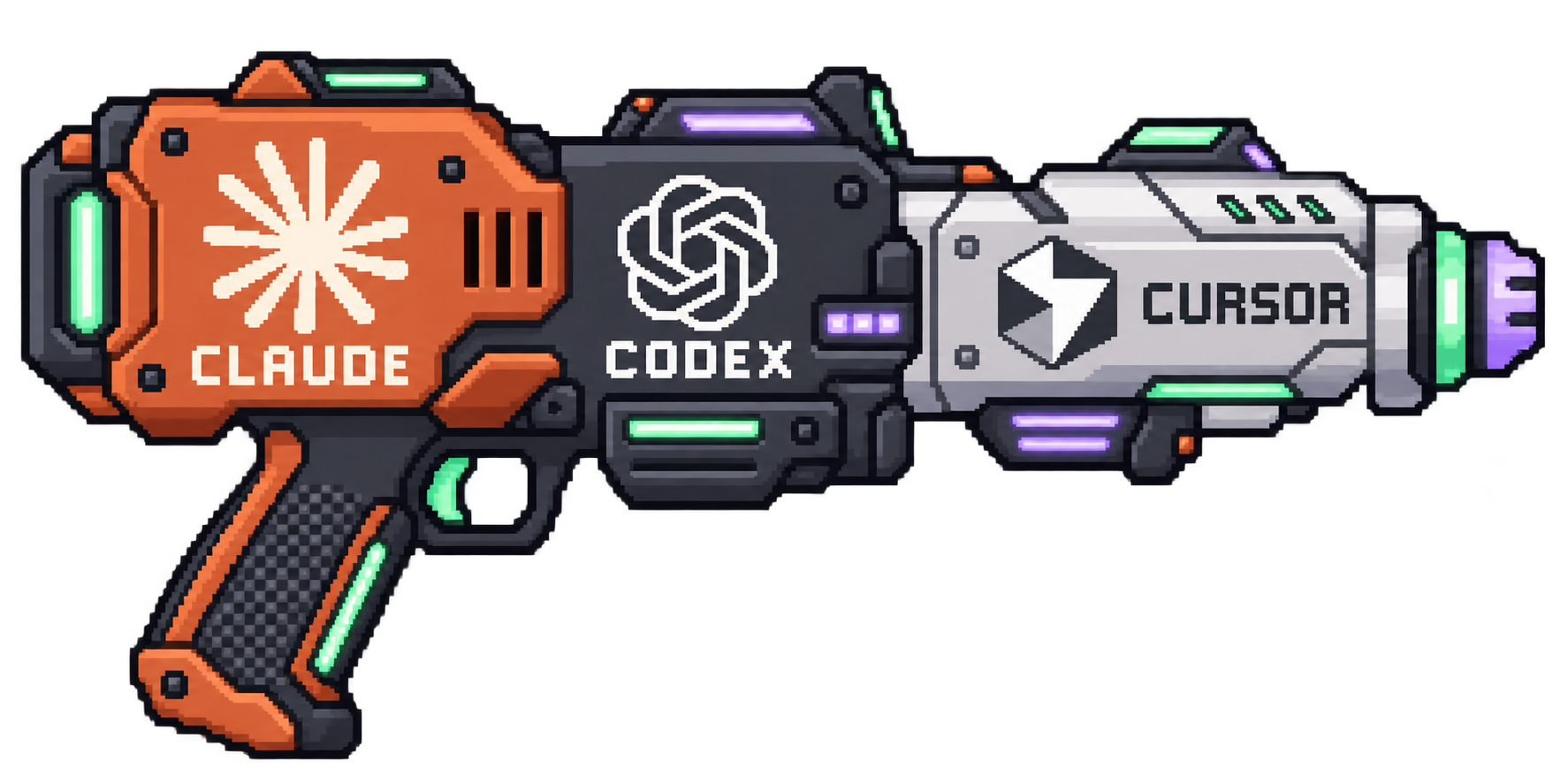 Súng pixel ghép nhận diện Claude, Codex và Cursor